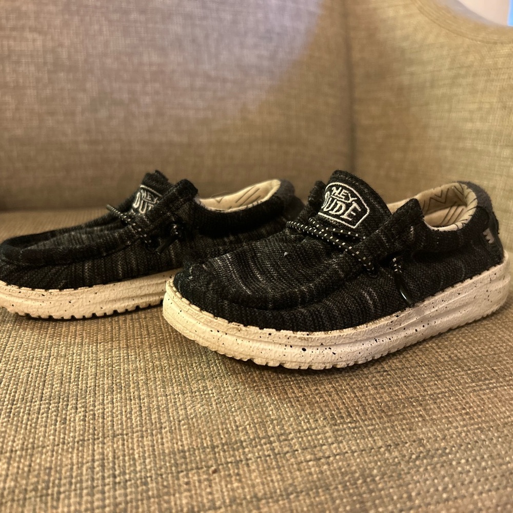 Hey Dude Kids Black and Cream Moccasins